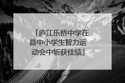 庐江乐桥中学在县中小学生智力运动会中斩获佳绩